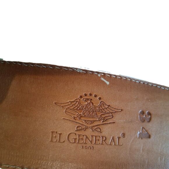 El General Aligator Belt embossed leather belt Ivory  Size 34 main image 5